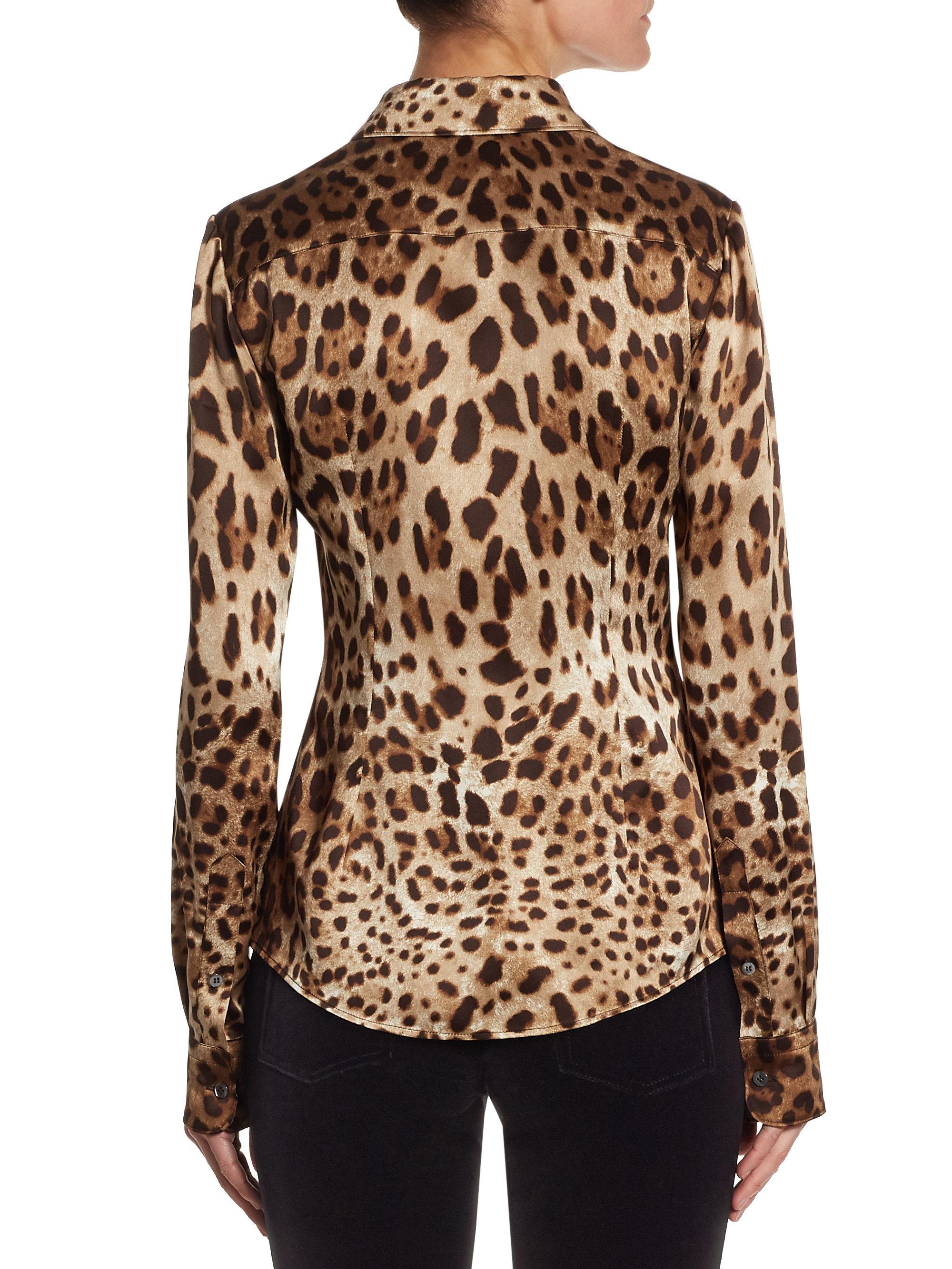 Dolce & Gabbana Leopard Print Blouse | Lyst